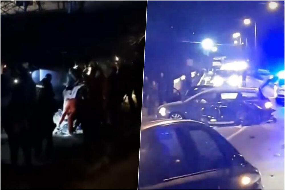 AUTO SLETEO S MOSTA U KRALJEVU: Vatrogasci seku vozilo da dođu do putnika, među povređenima i deca! (VIDEO)