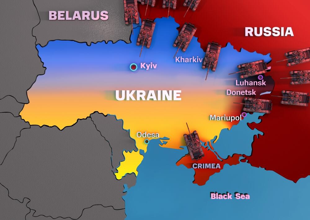Војна во Украина, Карта на Украина