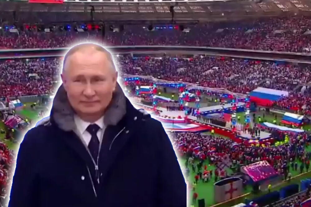 PUTIN SE POJAVIO PRED 200.000 PRISTALICA NA STADIONU LUŽNJIKI: Ponosni smo na naše borce! Otadžbina i porodica su u srcu svih Rusa
