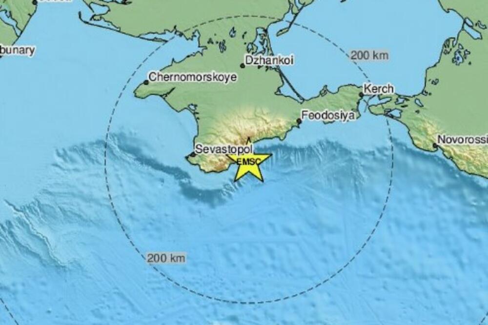TRESLO SE KOD KRIMA: Zemljotres jačine tri strepena Rihterove skale registrovan kod južne obale poluostrva
