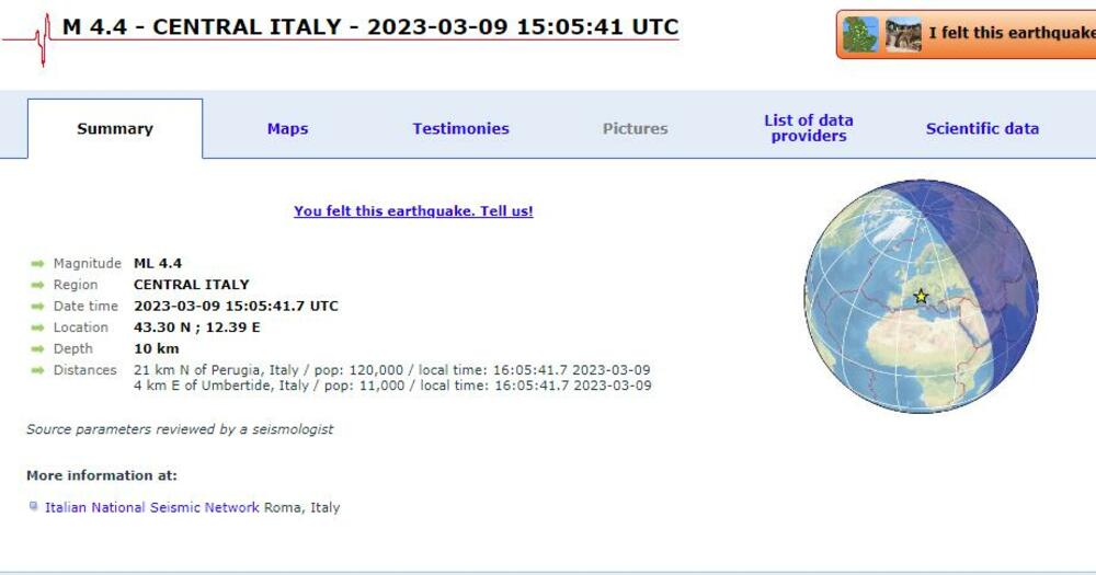 zemljotres, potres, Italija
