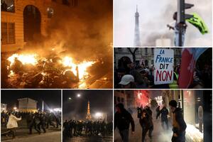 PROTESTI U FRANCUSKOJ ZBOG USVAJANJA PENZIONE REFORME: Privedeno više od 200 demonstranata, policija ispaljivala suzavac (VIDEO)