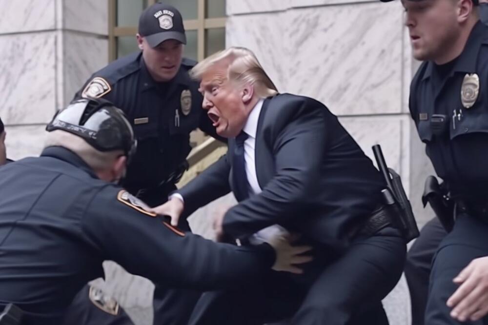 FOTOGRAFIJE LAŽNIH HAPŠENJA DONALDA TRAMPA ŠIRE SE DRUŠTVENIM MREŽAMA: Bivši predsednik bori se sa policajcima i beži! (FOTO)