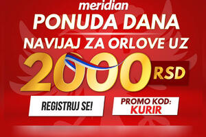 NAVIJAMO ZA NOVU POBEDU! Registruj se na meridianbet.rs i samo danas BESPLATNO OSVOJI 2.000 RSD