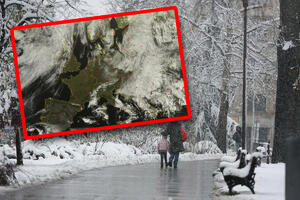 SATELITSKI SNIMAK CIKLONA KOJI JE NAPRAVIO HAOS U SRBIJI: Izazvao nezapamćen sneg u aprilu, a evo gde je sada NJEGOV CENTAR (FOTO)