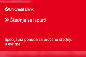 Štednja se isplati u UniCredit Bank Investirajte svoju štednju u evrima po odličnoj kamatnoj stopi