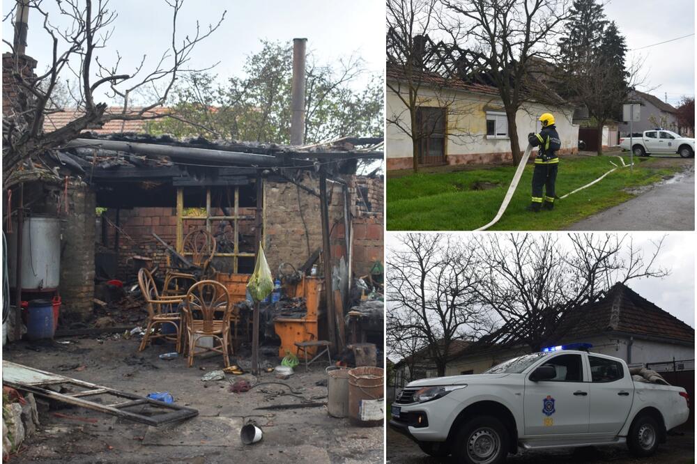 STRAŠNE SLIKE JUTRO POSLE POŽARA U KIKINDI: Izgorela porodična kuća, komšije pritrčale u pomoć