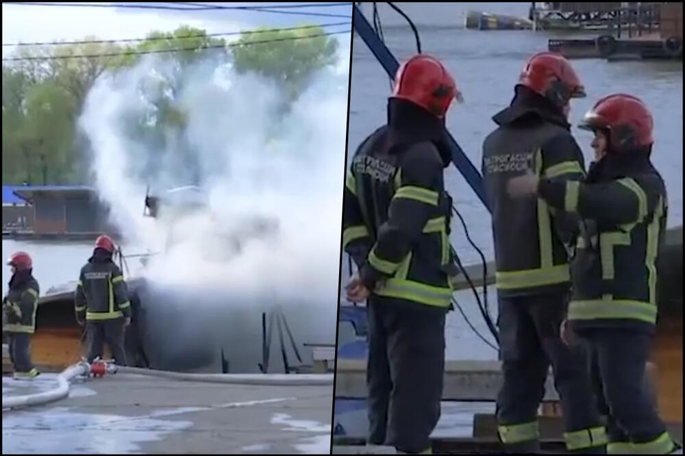 PRVE SLIKE POŽARA! ZAPALIO SE SPLAV OD 100 KVADRATA NA SAVSKOM KEJU: Munjevitom intervencijom vatrogasaca sprečeno širenje (VIDEO)