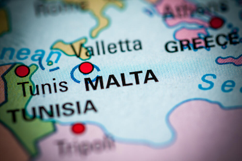 Malta, mapa Malte