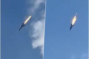 BUKTINJA NA NEBU: Kamera zabeležila pad MiG-31 u Močenogorsku! Letelica sa zapaljenim motorima projurila iznad građana! VIDEO