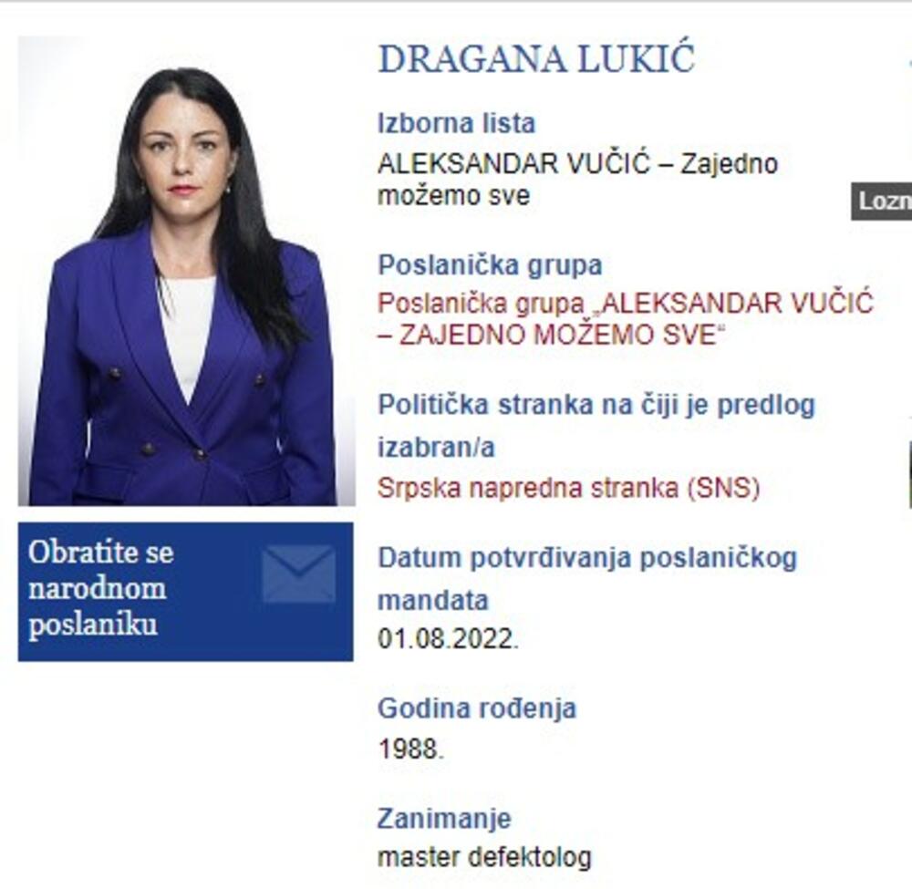 Dragana Lukić, poslanica