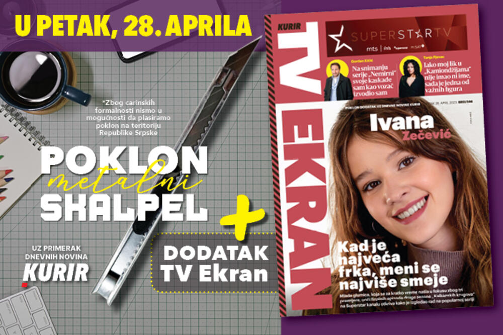 POKLON METALNI SKALPEL plus dodatak TV Ekran! Petak, 28. april, uz dnevne novine Kurir