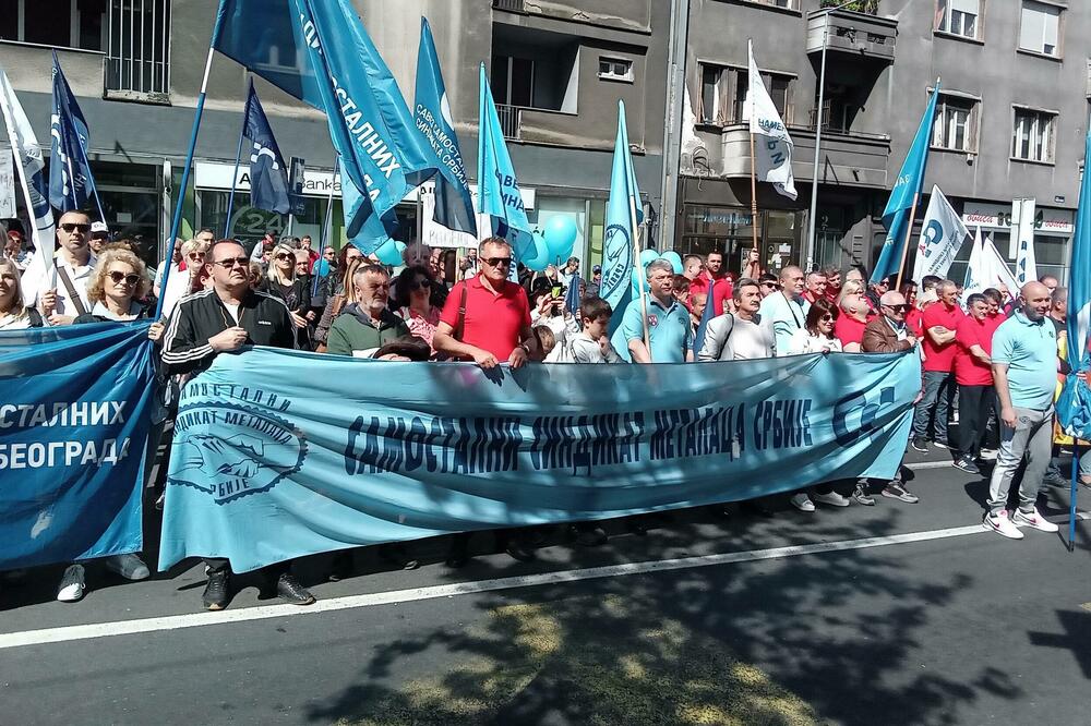 PRVI MAJ: Sindikalci sa protesta u Beogradu zatražili poštovanje radnika i njihovog rada