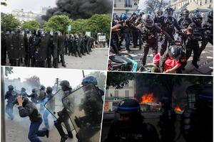 ŽESTOKI SUKOBI POLICIJE I DEMONSTRANATA U PARIZU: Polomljeni izlozi, gore barikade (VIDEO, FOTO)