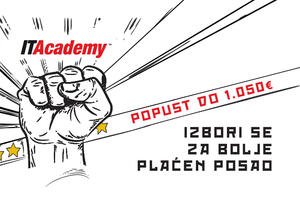PRVOMAJSKA AKCIJA NA ITAcademy je produžena: Iskoristite do 1.050€ popusta na školovanje za najplaćenije IT pozicije
