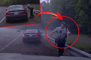 BOŽE DRAGI! Pogledajte kako je policajac IZBEGAO SMRT u deliću sekunde NEVEROVATNO ŠTA SE DESILO (VIDEO)