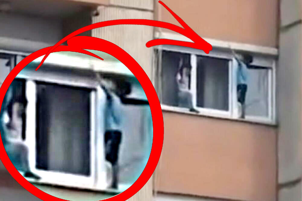 JEZIV SNIMAK IZ ČAČKA, DA TI SE KOSA DIGNE NA GLAVI: Imaju li ova deca roditelje, šetaju po simsu na 7. spratu zgrade