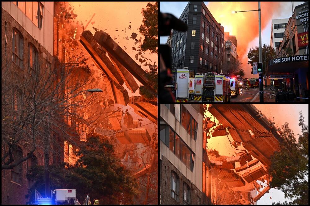 GORI 7-SPRATNICA U SIDNEJU! Plamen kulja, grad pod dimom! Evakuisano na stotine, pogledajte trenutak kad se zgrada raspada! VIDEO