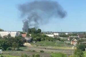UKRAJINCI TEŠKO GRANATIRALI REGION BELGORODA Ogroman stub crnog dima izlazi iz hemijske fabrike, ima povređenih, EVAKUIŠU SE DECA