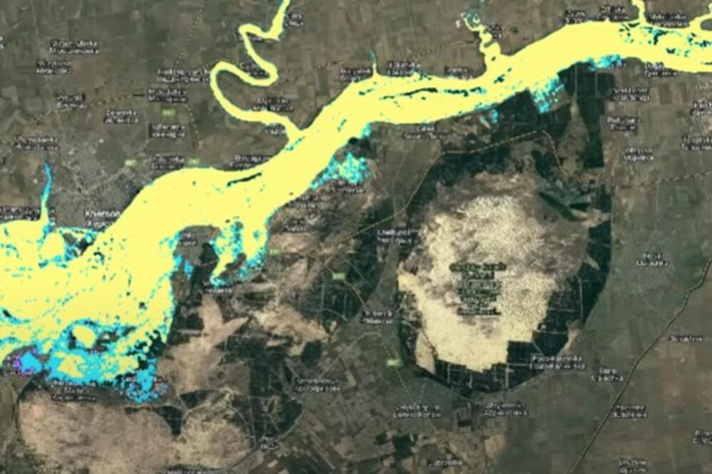 EVO ŠTA ĆE SVE BITI POPLAVLJENO: Simulacija izlivanja Dnjepra posle rušenja brane kod Hersona predviđa VELIKI POTOP (VIDEO)