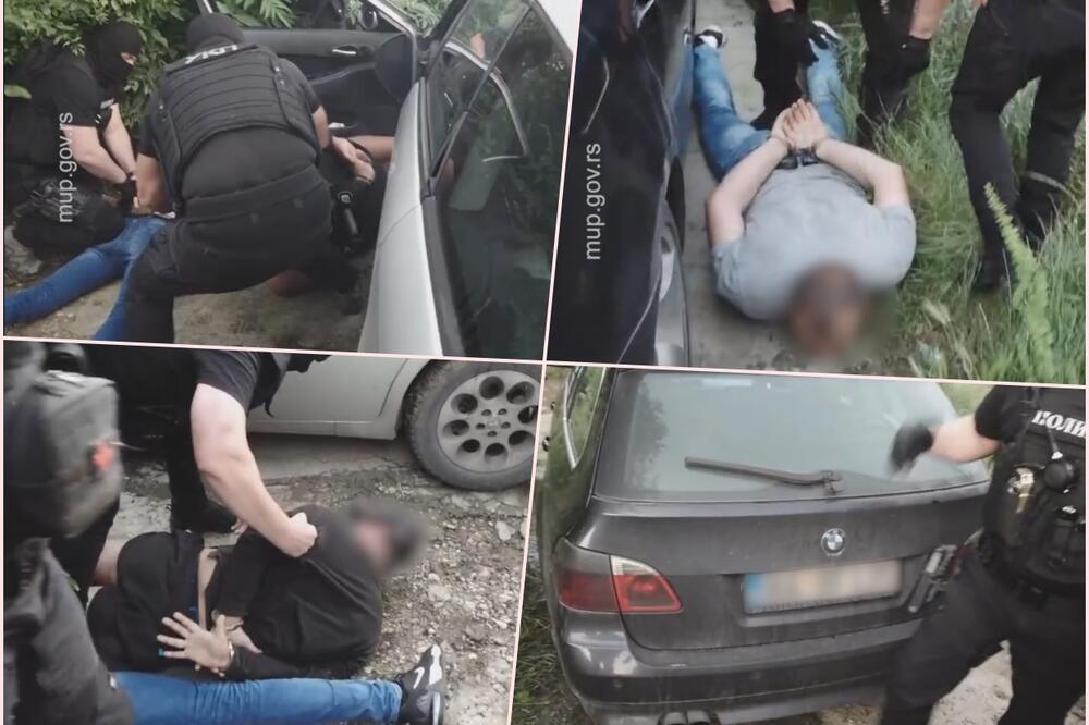 POGLEDAJTE AKCIJU SRPSKE POLICIJE: Uhapšeni dva Crnogorca i Beograđanin, specijalci ih izvukli iz auta, pa otkrili bunker (VIDEO)