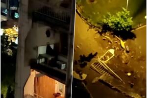 UŽAS NA NOVOM BEOGRADU: Pogledajte stravične scene posle pada balkona sa 11. sprata solitera! VIDEO