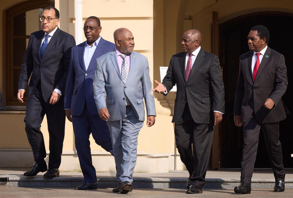 Африканските лидери за време на нивната посета на Киев