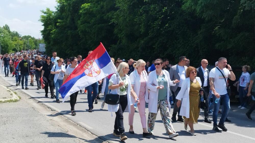 KiM, Zvečani, Kosovo, protest Srba