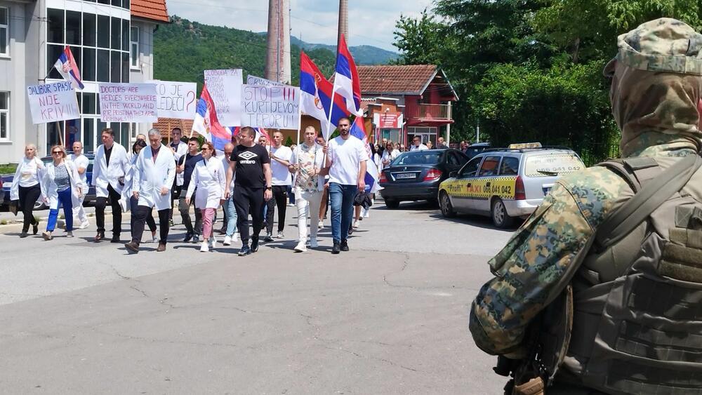 KiM, Zvečani, Kosovo, protest Srba
