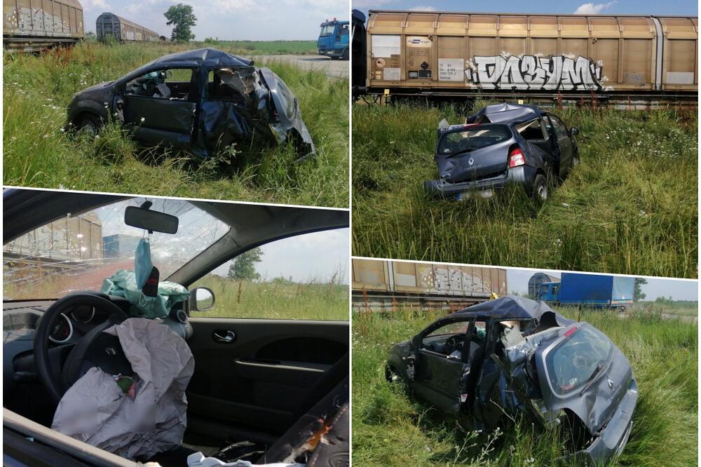 TEŠKA SAOBRAĆAJKA KOD ADE! Teretni voz naleteo na automobil, tri osobe povređene (FOTO)