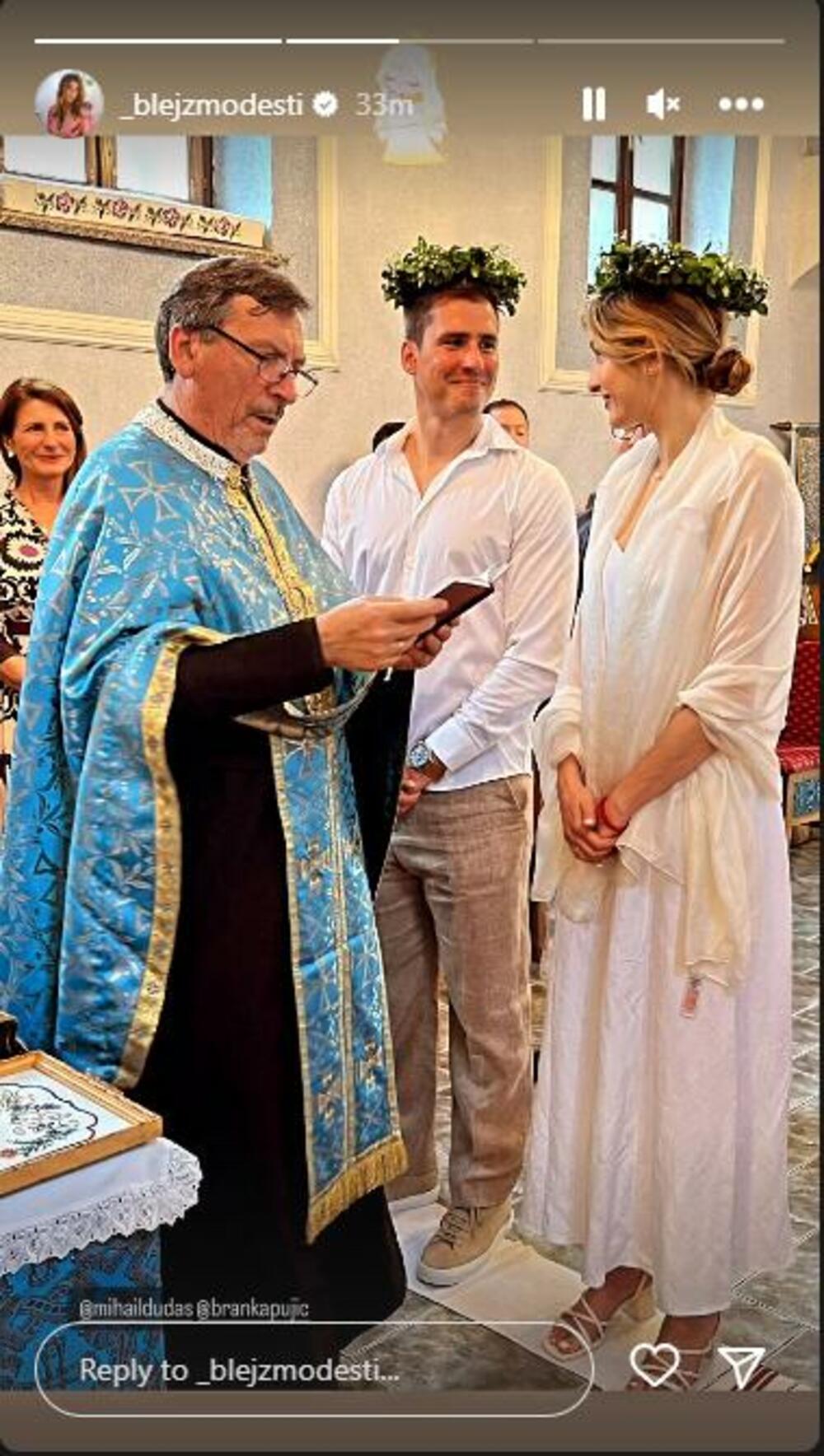 Anđela Jovanović, Mihail Dudaš, crkveno venčanje