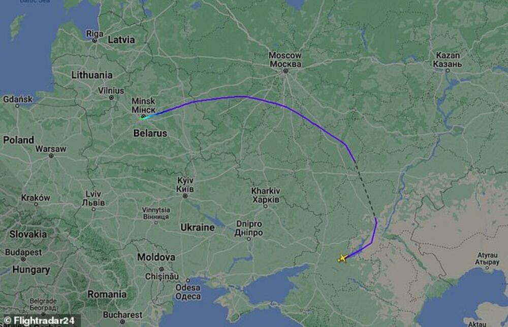 Flightradar ја покажа траекторијата на авионот на Пригожин