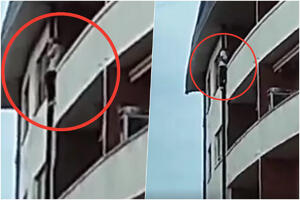 RADENKO JE HEROJ! Pogledajte kako je spasao ženu sa 4. sprata zgrade: Već je zakoračila nogom preko balkona (VIDEO)
