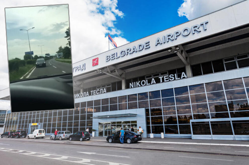 OVAKVO LUDILO JOŠ UVEK NISMO VIDELI: Automobil kod beogradskog aerodroma vozi UNAZAD U KONTRA SMERU! Ili je hrabar ili lud (VIDEO)