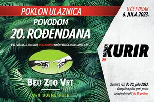 KURIR VAS VODI U BEO ZOO-VRT: U ČETVRTAK, 6.JULA POKLON ULAZNICE ZA DECU UZRASTA OD 3 DO 15 GODINA