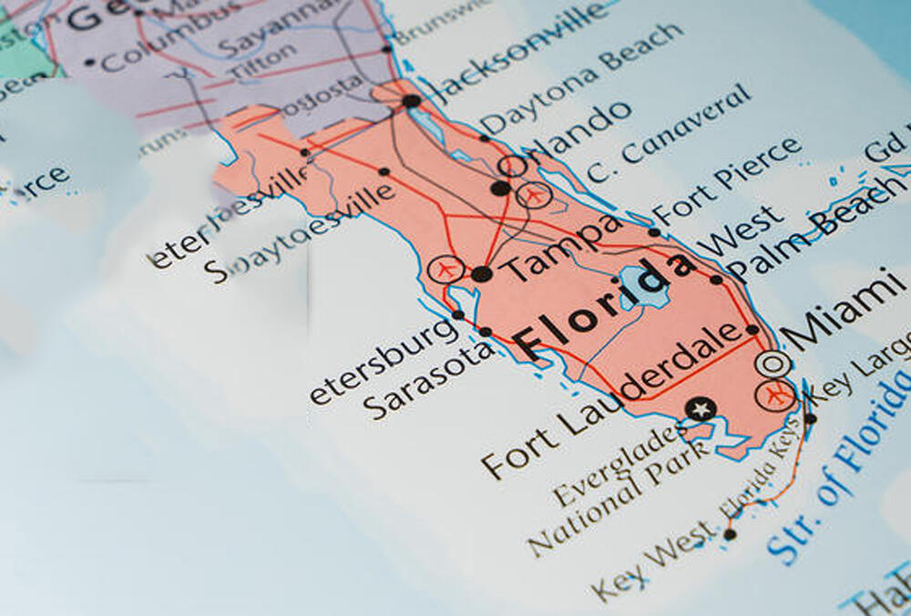 Florida, mapa Floride