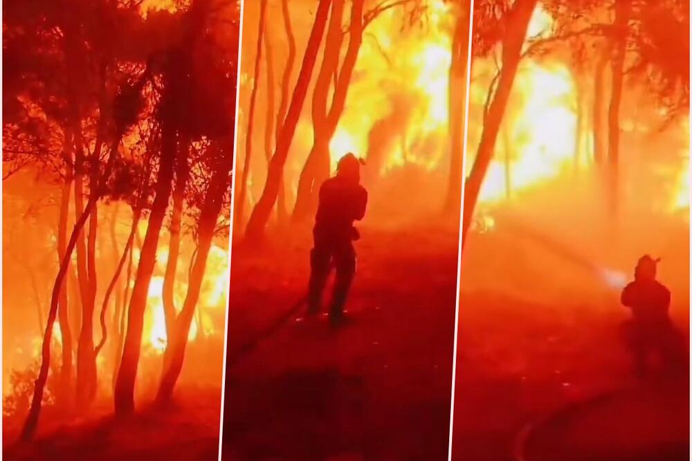 "VIDI KAKO MU VETAR POMAŽE": Pogledajte nadljudsku borbu grčkog vatrogasca sa požarom na Rodosu (FOTO, VIDEO)