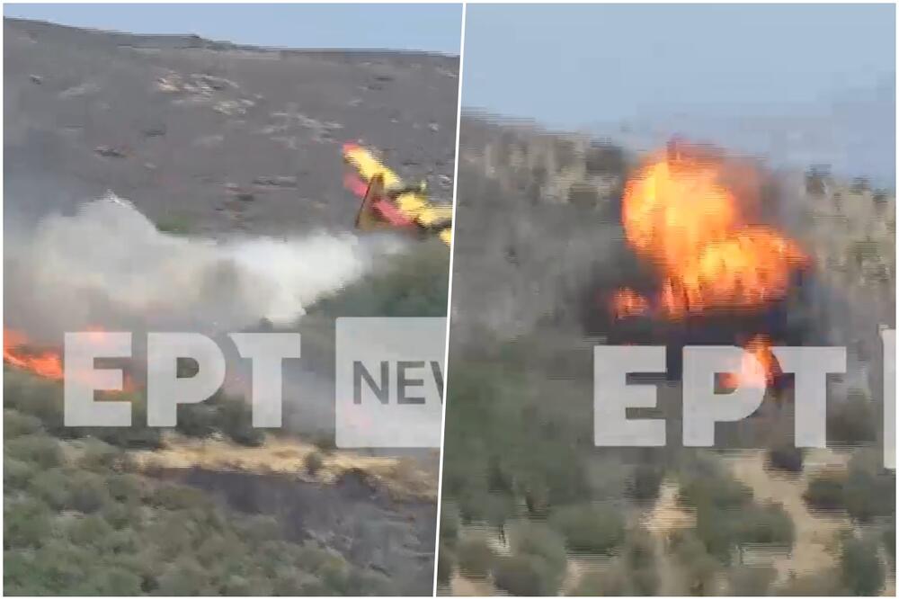 POGLEDAJTE TRENUTAK KADA SE KANADER SRUŠIO U GRČKOJ! Pao u vatru koju je gasio! U avionu bilo dvoje ljudi! Strašni prizori (VIDEO)