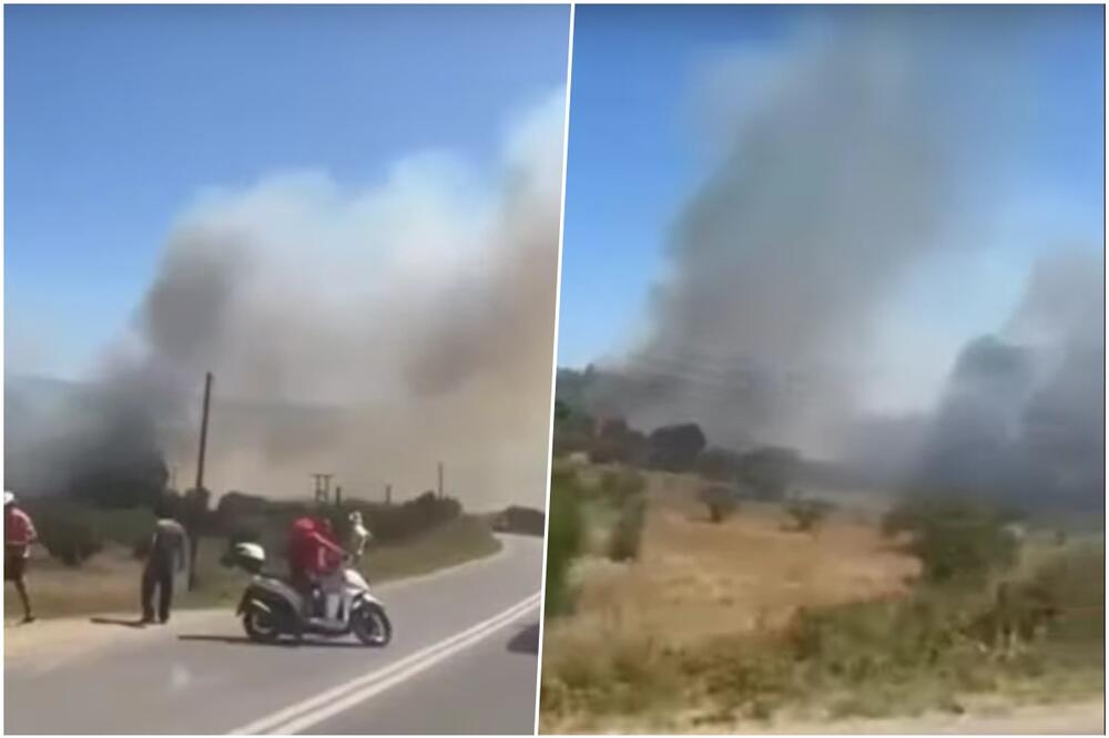 PRVI SNIMCI DVA NOVA POŽARA NA SITONIJI! Vatra izbila kod Agios Nikolaosa i Vurvurua (VIDEO)
