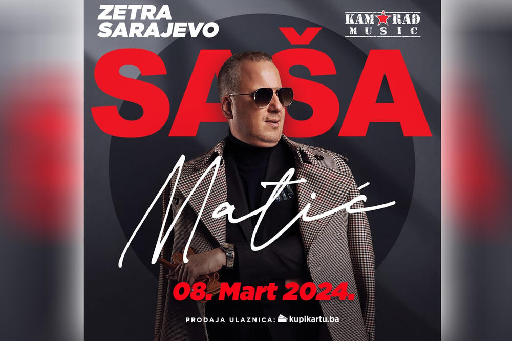 POSLE KONCERTA NA KASTELU U BANJA LUCI: Saša Matić zakazao koncert u Sarajevu u dvorani Zetra 8.marta 2024