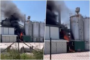 POŽAR U DOBANOVCIMA: Vatra buknula u krugu fabrike, crni dim kulja na sve strane (VIDEO)