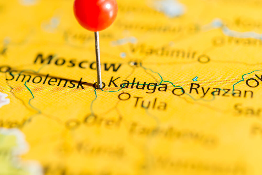 Kaluga, Moskva, mapa