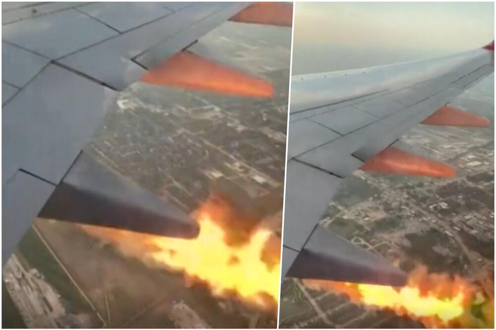 AVION SE ZAPALIO TOKOM LETA! Putnici u panici gledali kako vatra izbija kod MOTORA malo nakon poletanja (FOTO, VIDEO)