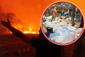 EVAKUISANI PACIJENTI LEŽE NA PODU TRAJEKTA: U Grčkoj i dalje besne požari, hitno ispražnjena bolnica, ima mrtvih (FOTO)