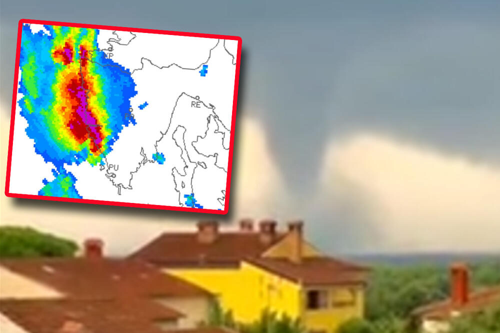 VELIKA PIJAVICA KOD ROVINJA! Opasno nevreme snimljeno u Istri, širi se Hrvatskom (VIDEO)