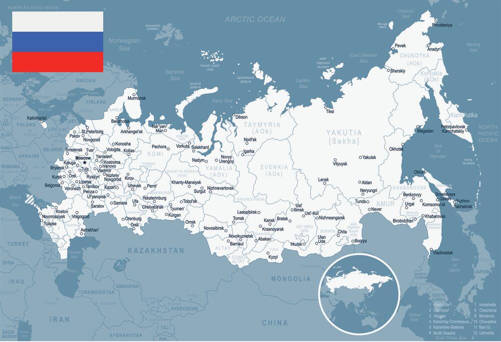 mapa Rusije, Rusija