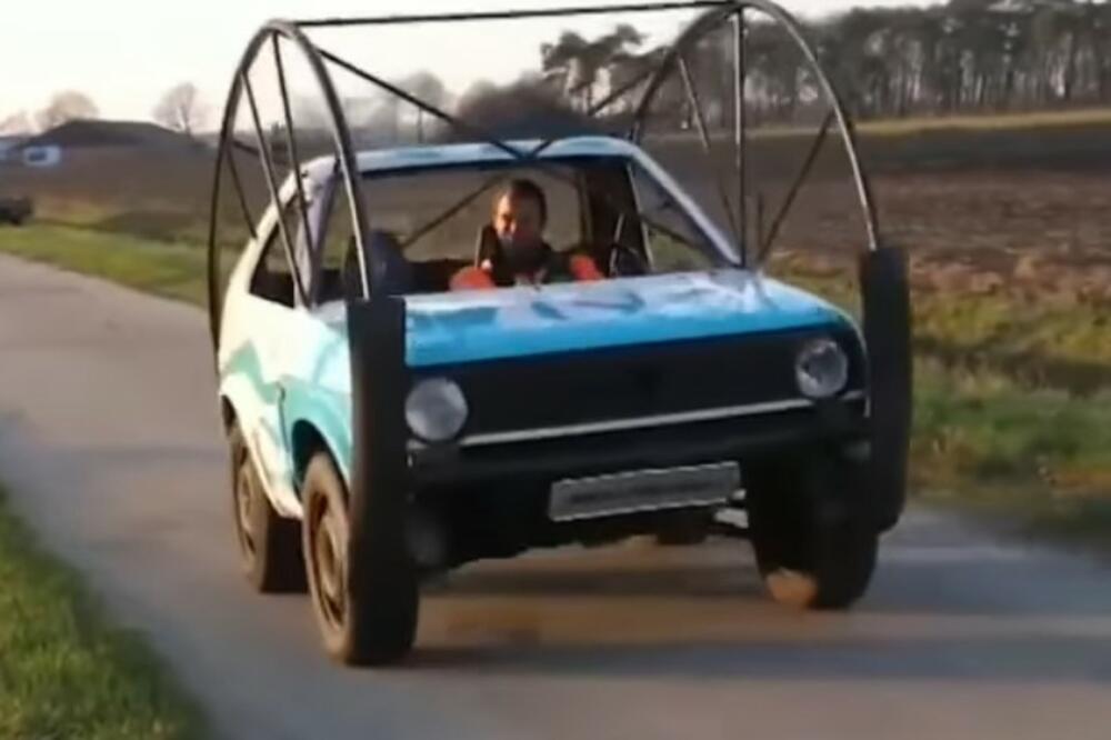 "DVOJKA" KAO AKROBATA: Skratio Golfa i napravio bizarno vozilo za kojim se svi okreću, POGLEDAJTE ŠTA SE DEŠAVA KAD ZAKOČI (VIDEO)