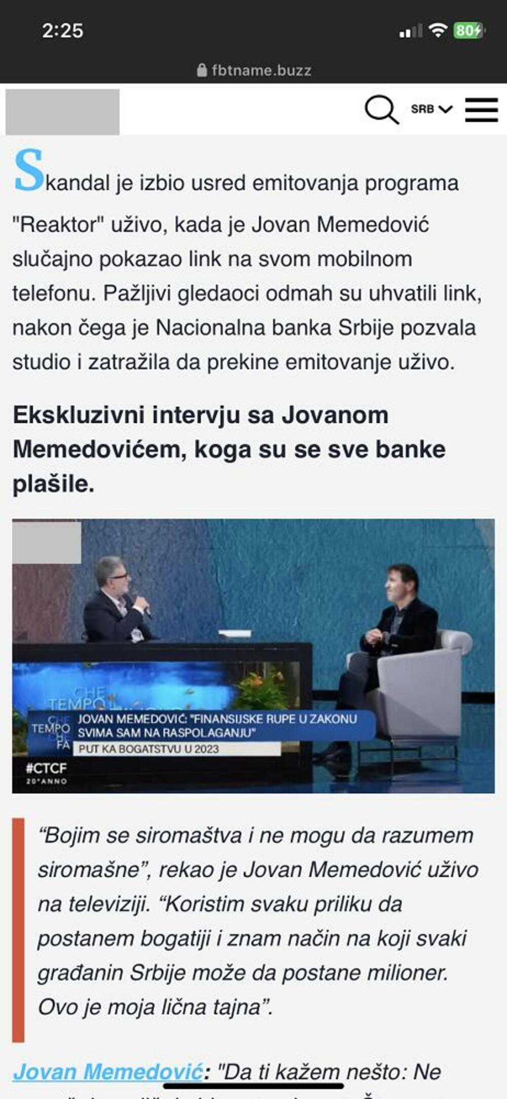 Lažni Memedovićev intervju