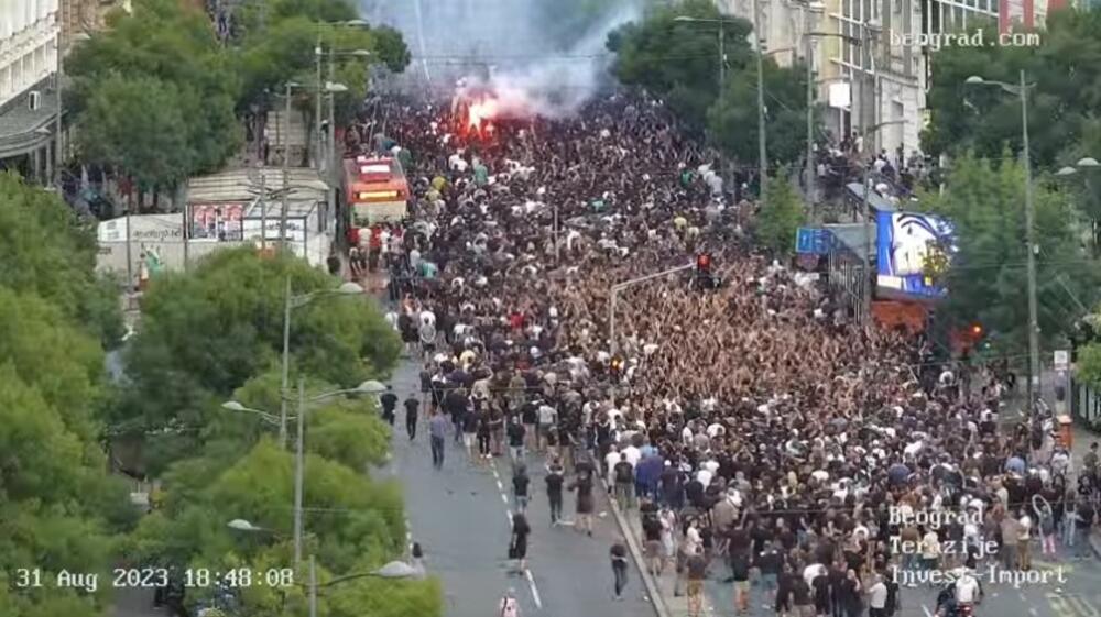 grobari, protest, Partizan