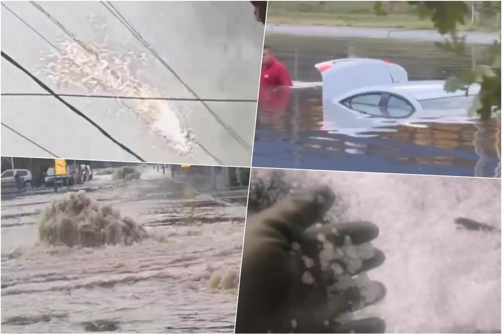 FUTOŠKA NEPREPOZNATLJIVA NAKON KIŠE Zabrinjavajući snimci poplava: Na Klisi kao da je PAO SNEG, a u Smederevu "GEJZIRI" (VIDEO)